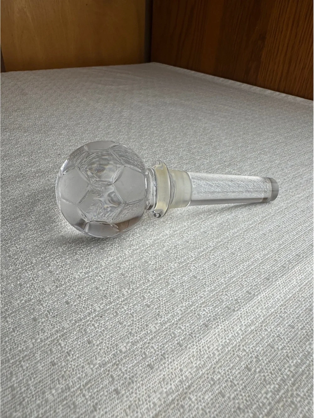 Vintage Soccer Ball Crystal Decanter Stopper 5” Replacement Glass Stopper